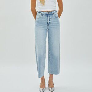 NWT Hidden Nori High Waist Cropped Wide Pants 27” Inseam In Light Blue